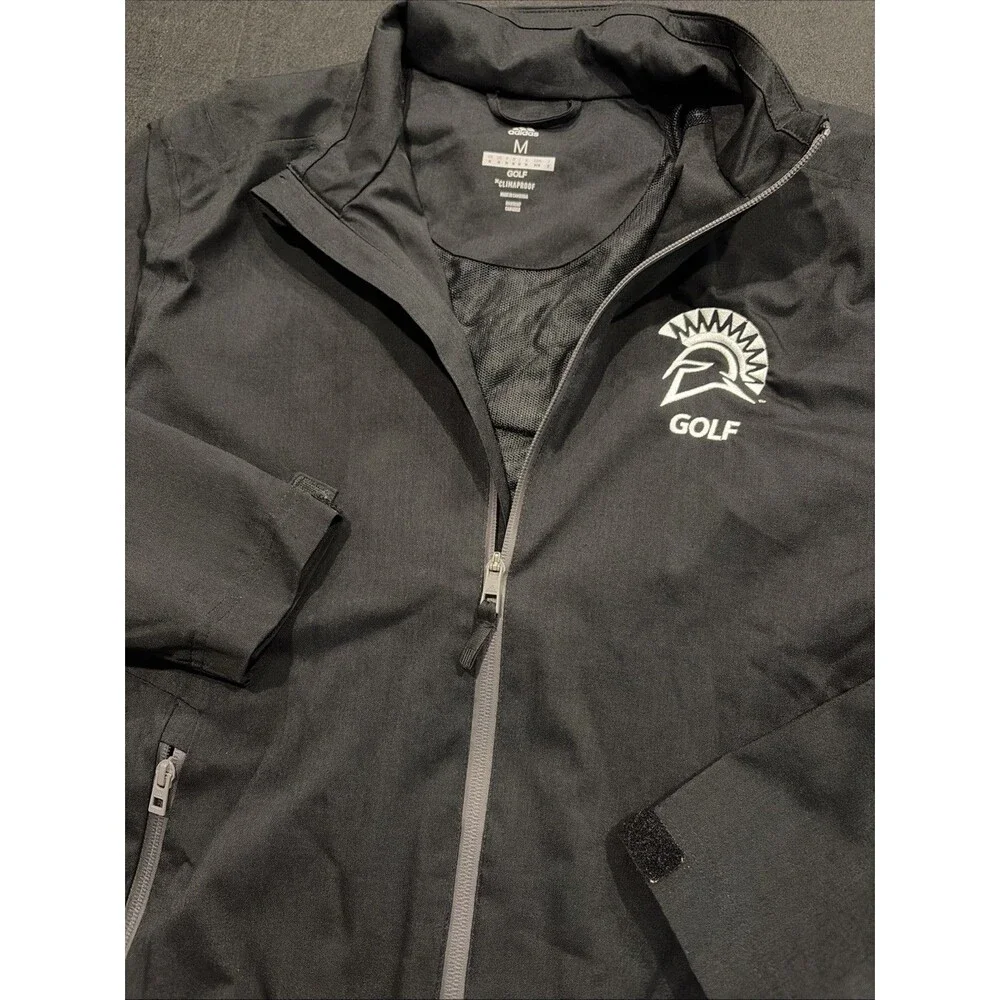 ADIDAS CLIMAPROOF x SJSU SPARTANS Mens Med Full Zip Jacket Waterproof Golf msu